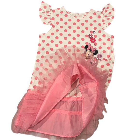 DISNEY Minnie Mouse Pink Polka Dot Dress Size 24M NWT - Picture 6 of 14